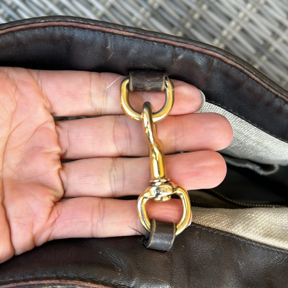 Summer Must Have Auth Gucci Canvas & Leather Tote - Picture 16 of 17